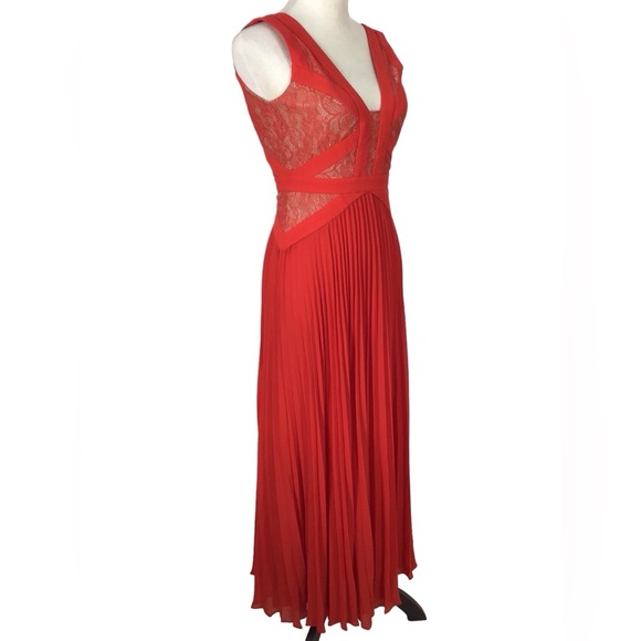 BCBG MAXAZRIA x REVOLVE Bright Poppy Pleated Maxi Dress Size 0 - Picture 6 of 12